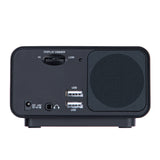 Dolphy Bluetooth Multifunction Alarm Radio Dock Station – Black ABS, Compact Bedside Unit with FM Radio, Wireless Audio Streaming, Custom Alarm & Easy Controls for Home or Hotel