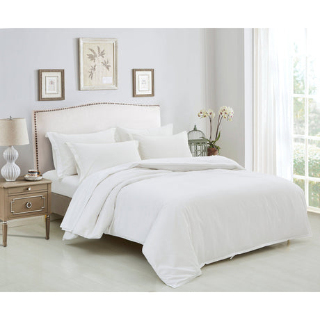 Dolphy Linen 50/50 Polycotton Percale White Commercial Doona Cover Set
