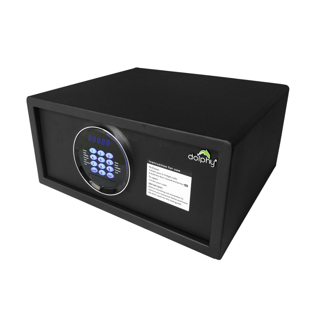 Dolphy Automatic Opening Digital Safe – Steel Security Safe 42x37x20 cm, Wall/Floor Mount, Black with Keypad Lock