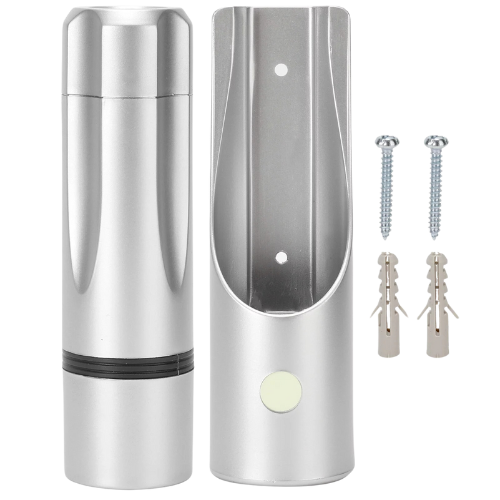 Dolphy Anti-Theft ABS Wall-Mounted Emergency Torch – Silver, Energy-Efficient LED, Secure Wall or Drawer Mount for Hotels and Offices