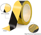 Dolphy Floor Marking Tape Zebra Lines (Pack of 5) – High Visibility Black & Yellow Safety Tape, Strong Self-Adhesive, Durable, Weather-Resistant for Warehouse, Workshop, Stairway Hazard Marking