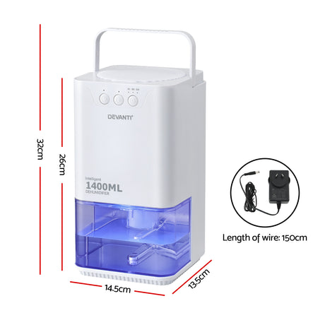 Devanti Sleep white portable dehumidifiers.