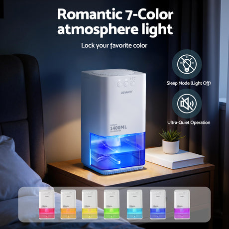 Devanti Sleep white portable dehumidifiers.