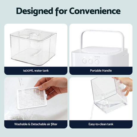 Devanti Sleep white portable dehumidifiers.