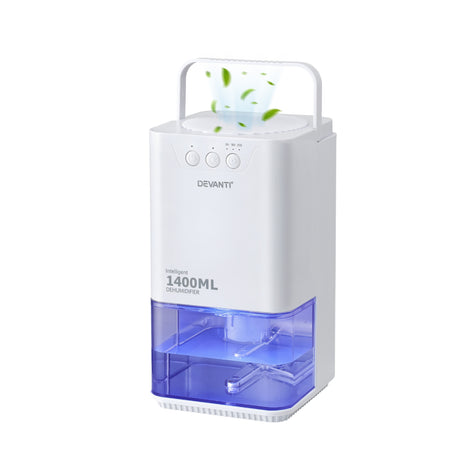 Devanti Sleep white portable dehumidifiers.