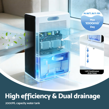 Devanti Absorber portable dehumidifiers, 2000ml.