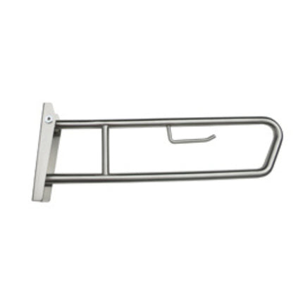 Dolphy Pull Down Stainless Steel Grab Rail  with Toilet Roll Holder 850 x 315 mm - Silver