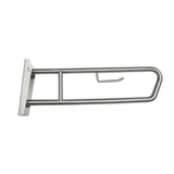Dolphy 850x315mm Pull Down Grab Rail with Toilet Roll Holder – Stainless Steel Safety Support Bar – Silver