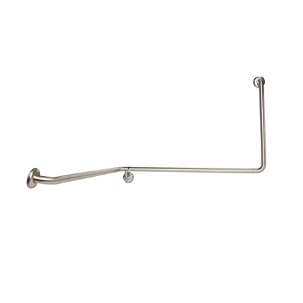 Dolphy 90° Flush Mount Wrap Around Grab Rail Modular Stainless Steel 1100x1025x600mm LH - Silver