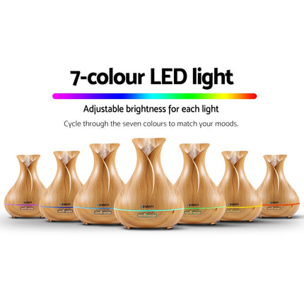 Devanti Aroma Diffuser Aromatherapy Light Wood 400ml