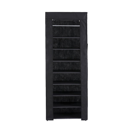 Artiss Shoe Rack Cabinet Removable Cover 10 tier Black