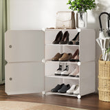 White stackable shoe rack, set of 2, easy to clean.