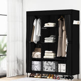 Artiss black portable clothes closet wardrobe.