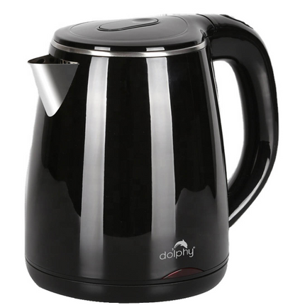 Dolphy Quick Boiling Automatic Cordless Electric Kettle 1.2L - Black