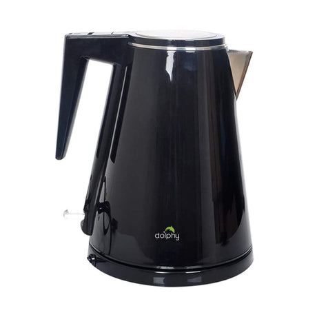 Dolphy 1.2L black double layer electric kettle, back view