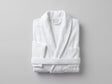 White terry towelling kimono bathrobe with self belt
