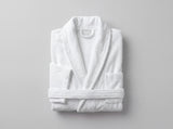 White terry towelling kimono bathrobe with self belt