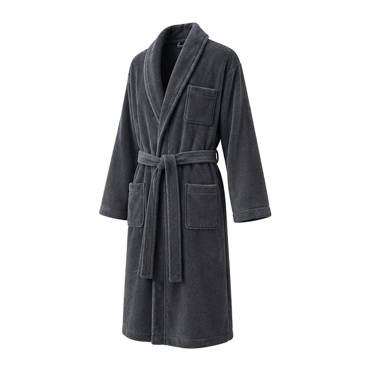 Plush Bathrobe 100% Microfibre - Charcoal Grey
