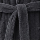 Plush Bathrobe 100% Microfibre - Charcoal Grey