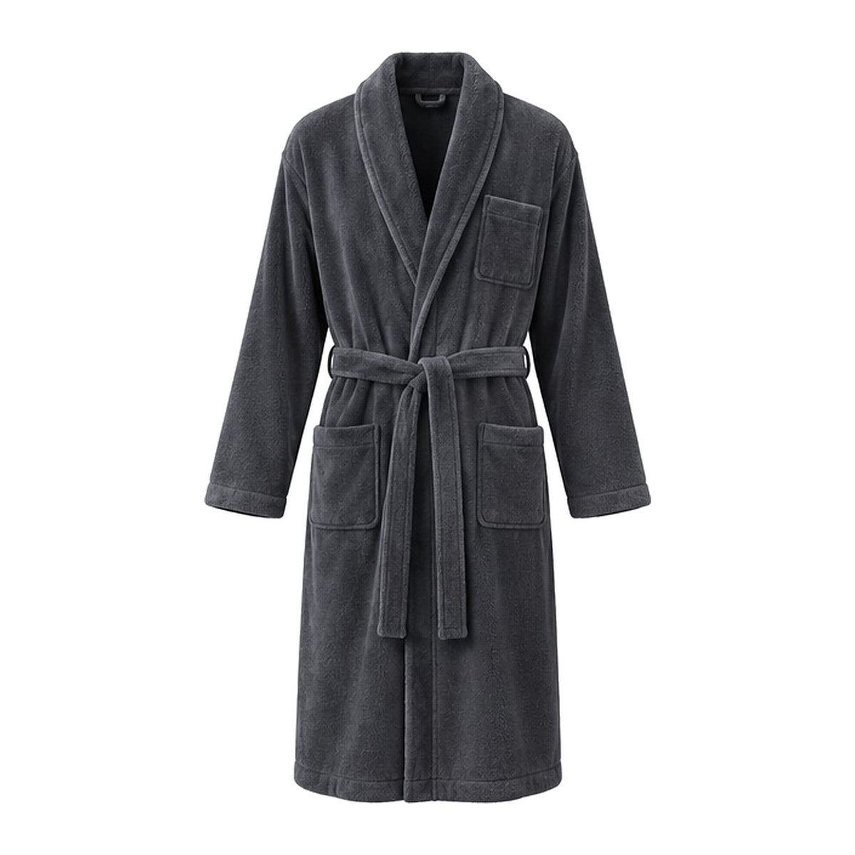 Plush Bathrobe 100% Microfibre - Charcoal Grey