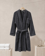Plush Bathrobe 100% Microfibre - Charcoal Grey
