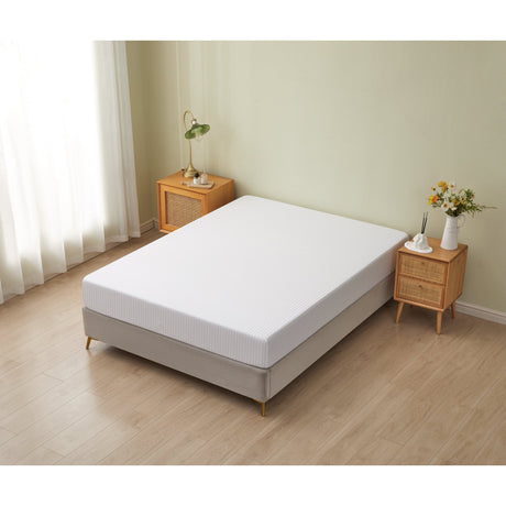 Dolphy Linen 50/50 Polycotton 10mm Satin Stripe White Commercial Fitted Sheet