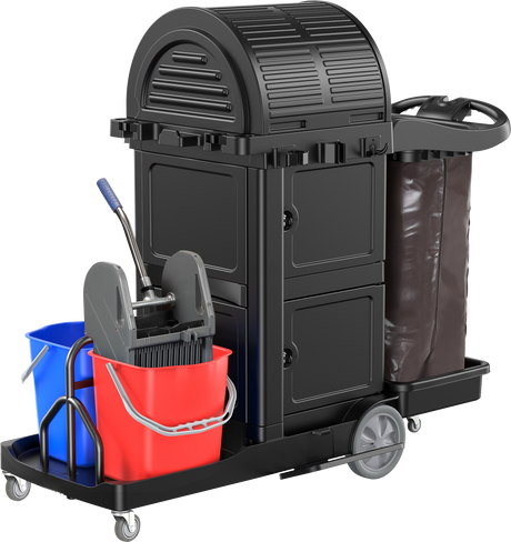 Dolphy High-Capacity Closed Janitorial Station – Black