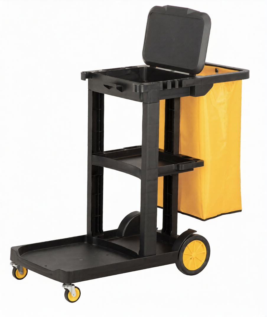 Dolphy Commercial Janitorial Cleaning Cart – Black