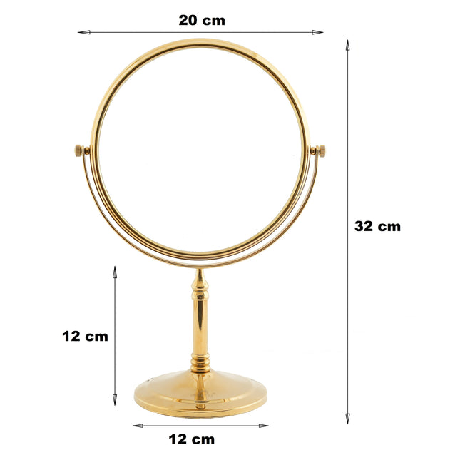 Dolphy Dual Sided 360°  5X Tabletop Magnifying Mirror 8 Inch - Golden