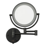 Dolphy black LED wall mount magnifying mirror front view