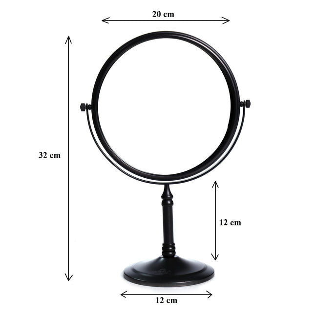 Dolphy Dual Sided 360° 5X Tabletop Magnifying Mirror 8 Inch - Black