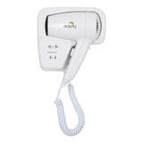 Dolphy Low Noise Wall Mounted Hair Dryer 1200W – White ABS Plastic, Quiet Operation, Dual Voltage Shaver Socket