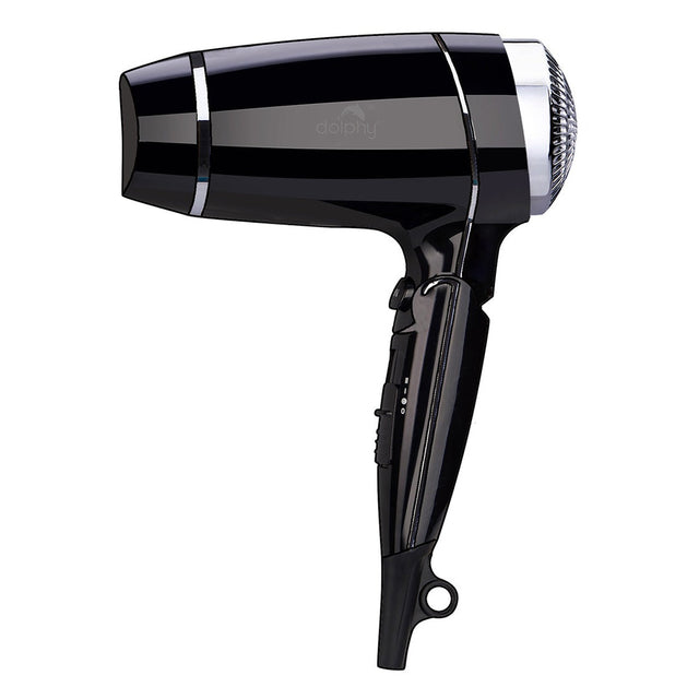 Dolphy 1800W High-Speed Foldable Hair Dryer - Black, Hot & Cold Air, Low Noise