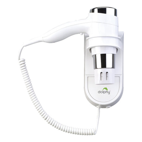 Dolphy 1875W Fast-Drying Wall Mounted Hair Dryer – White, Low Noise & Micro Switch Control