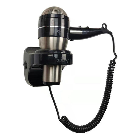 Dolphy Professional Wall Mounted Hair Dryer 1800W – Gold & Black, Micro Switch, Low Noise
