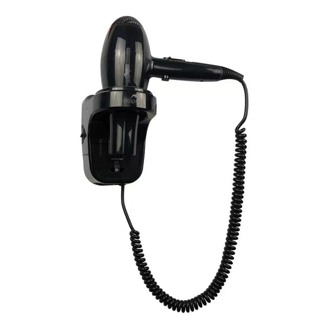 Dolphy Wall Mounted Professional Hair Dryer 1800W – Hot & Cold Air, ABS Body, Black