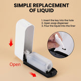 Dolphy 300ml Wall Mount Soap Dispenser – White ABS Plastic, Manual Push, Refillable for Liquid Soap, Sanitiser, Lotion