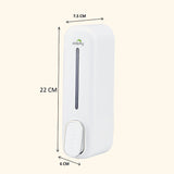 Dolphy 300ml Wall Mount Soap Dispenser – White ABS Plastic, Manual Push, Refillable for Liquid Soap, Sanitiser, Lotion
