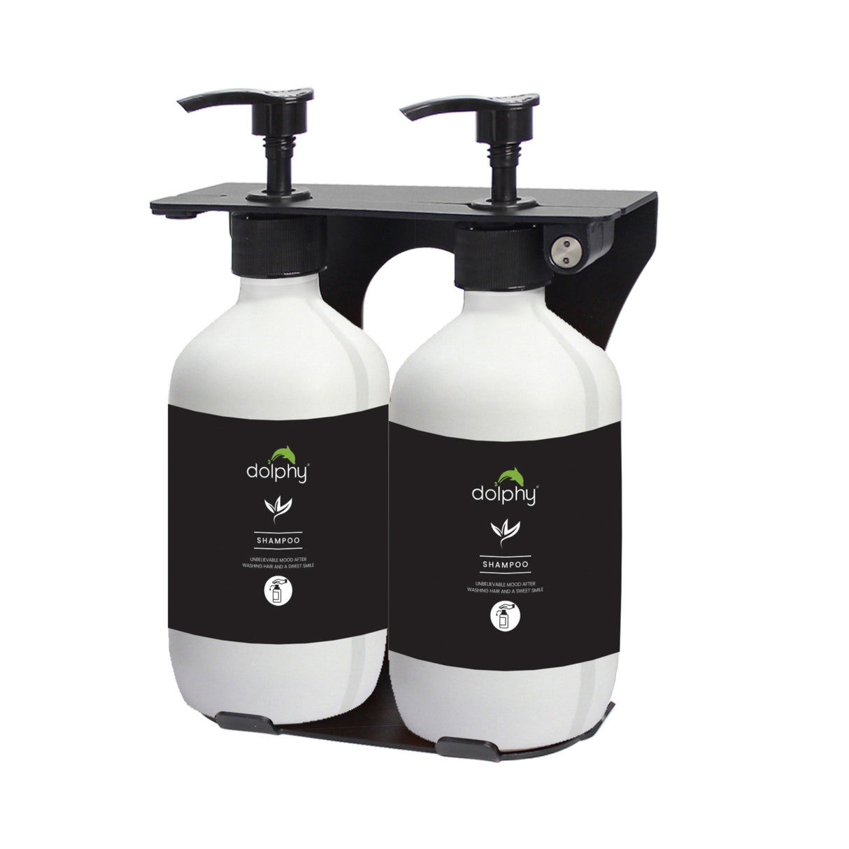 Dolphy Manual Liquid ABS and Steel Soap Dispenser 500ml (Pack of 2) - White