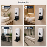 Dolphy Automatic Soap & Sanitiser Dispenser with Drip Tray 1000ml – White ABS, Touch-Free Infrared Sensor, Refillable & Hygienic Design for Commercial & Residential Use