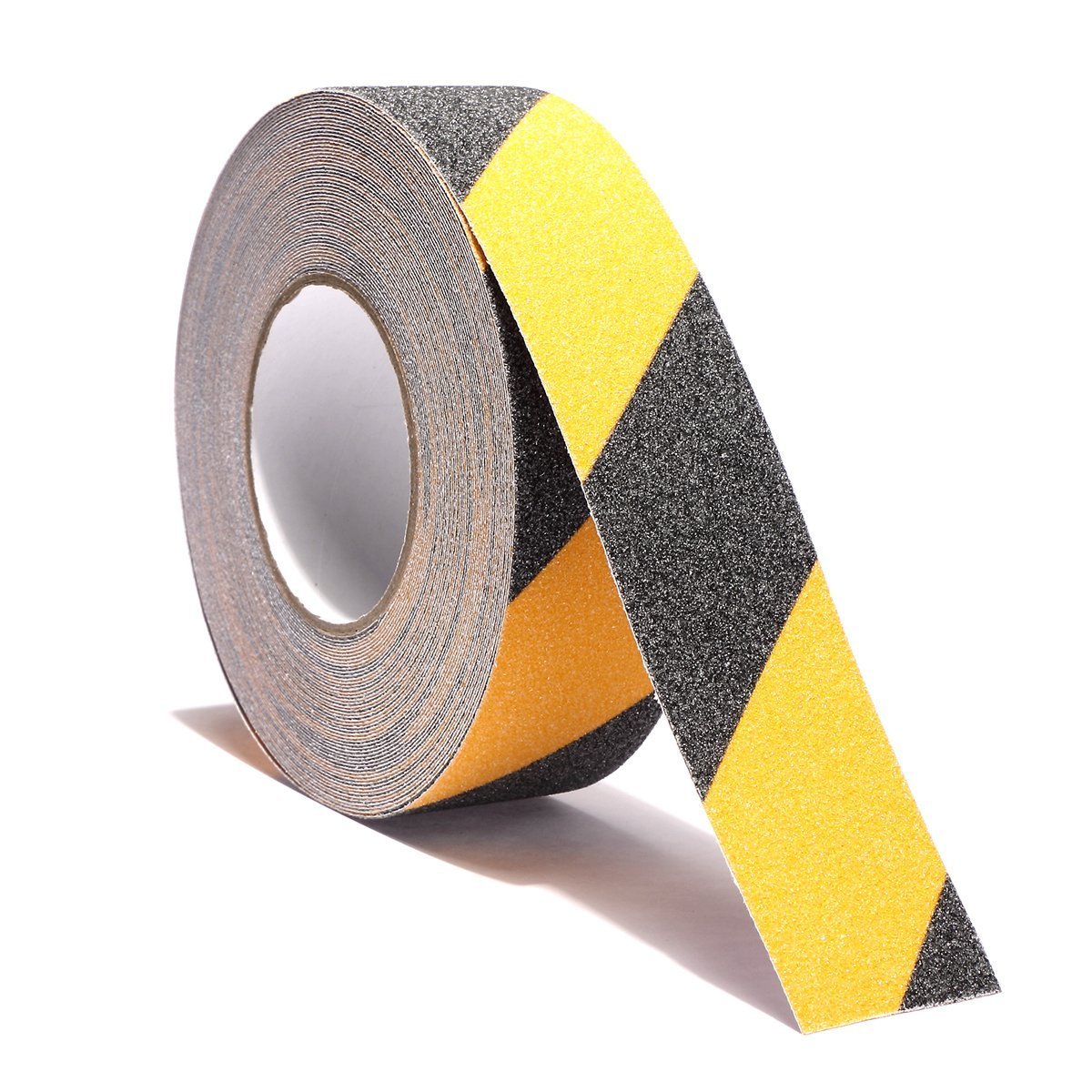 Dolphy High Visibility Anti-Skid Safety Tape – 50mm x 18m Black & Yellow Zebra Stripe, 60-Grit Non-Slip Surface, Water & Chemical Resistant for Indoor/Outdoor Hazard Marking