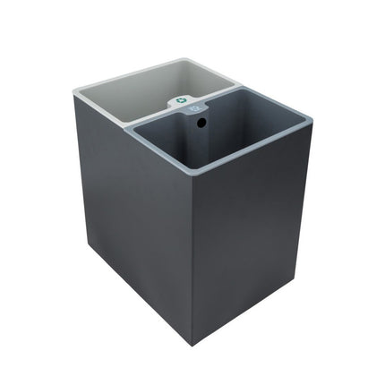 Dolphy Metal and ABS Rectangle Room Dustbin with Two Container 14L - Black