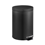 Dolphy 5L Round Pedal Bin Black Stainless Steel