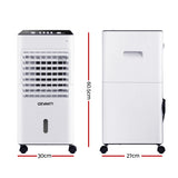 Devanti 6L evaporative air cooler, black and white