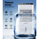 Devanti 6L evaporative air cooler, black and white