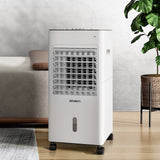 Devanti 6L evaporative air cooler, black and white