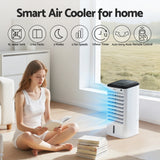 Devanti 4L 3-in-1 evaporative air cooler with remote, white and black