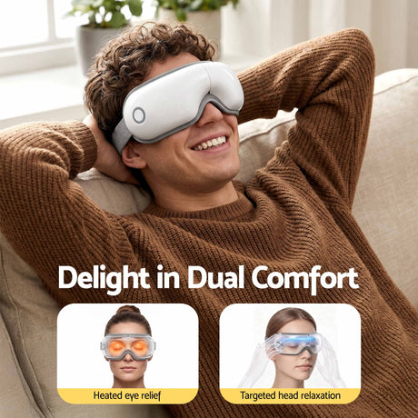 White foldable eye massager, rechargeable.