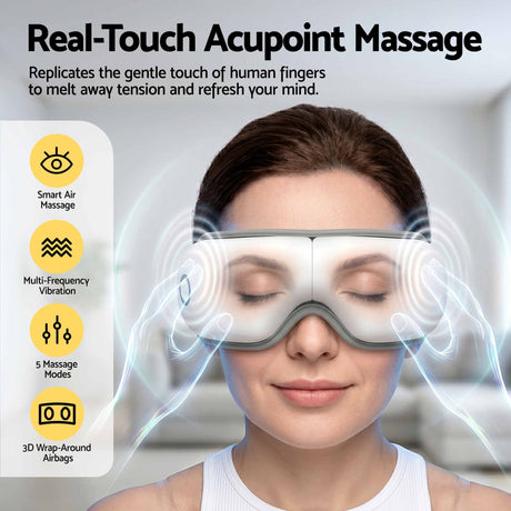 White foldable eye massager, rechargeable.