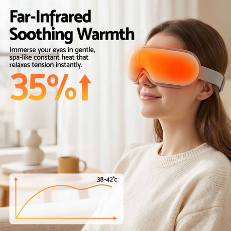 White foldable eye massager, rechargeable.